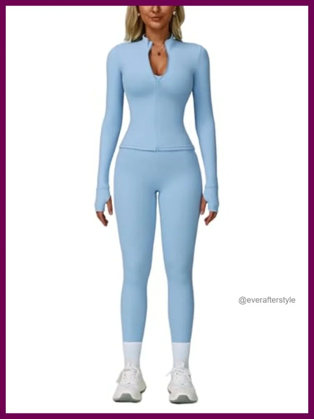 2 Piece Tracksuit Zip Jacket High Waist Leggings